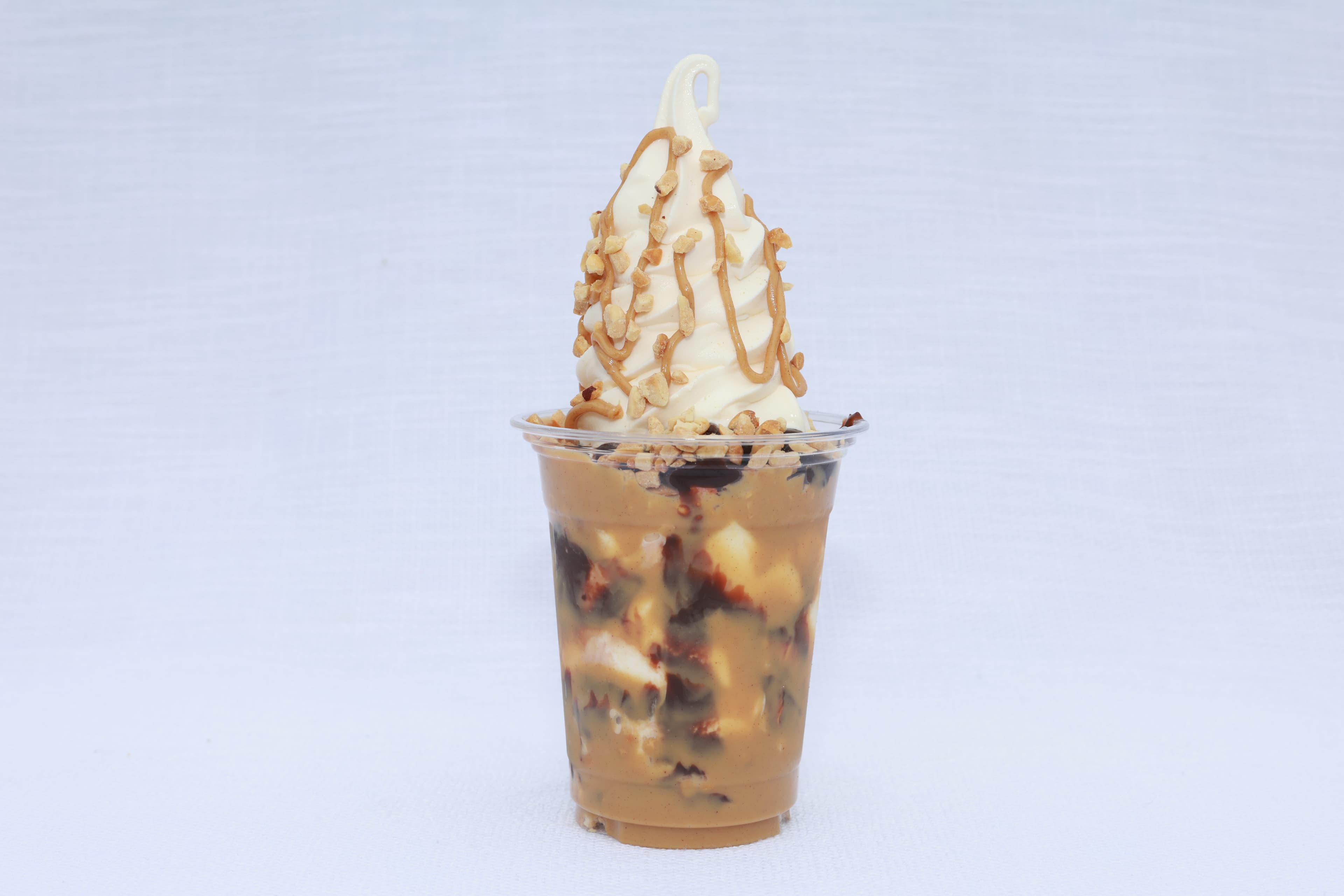 Game Time signature special from Scoop Dreams — Vanilla, Hot Fudge, Peanut Butter, Crushed Peanuts